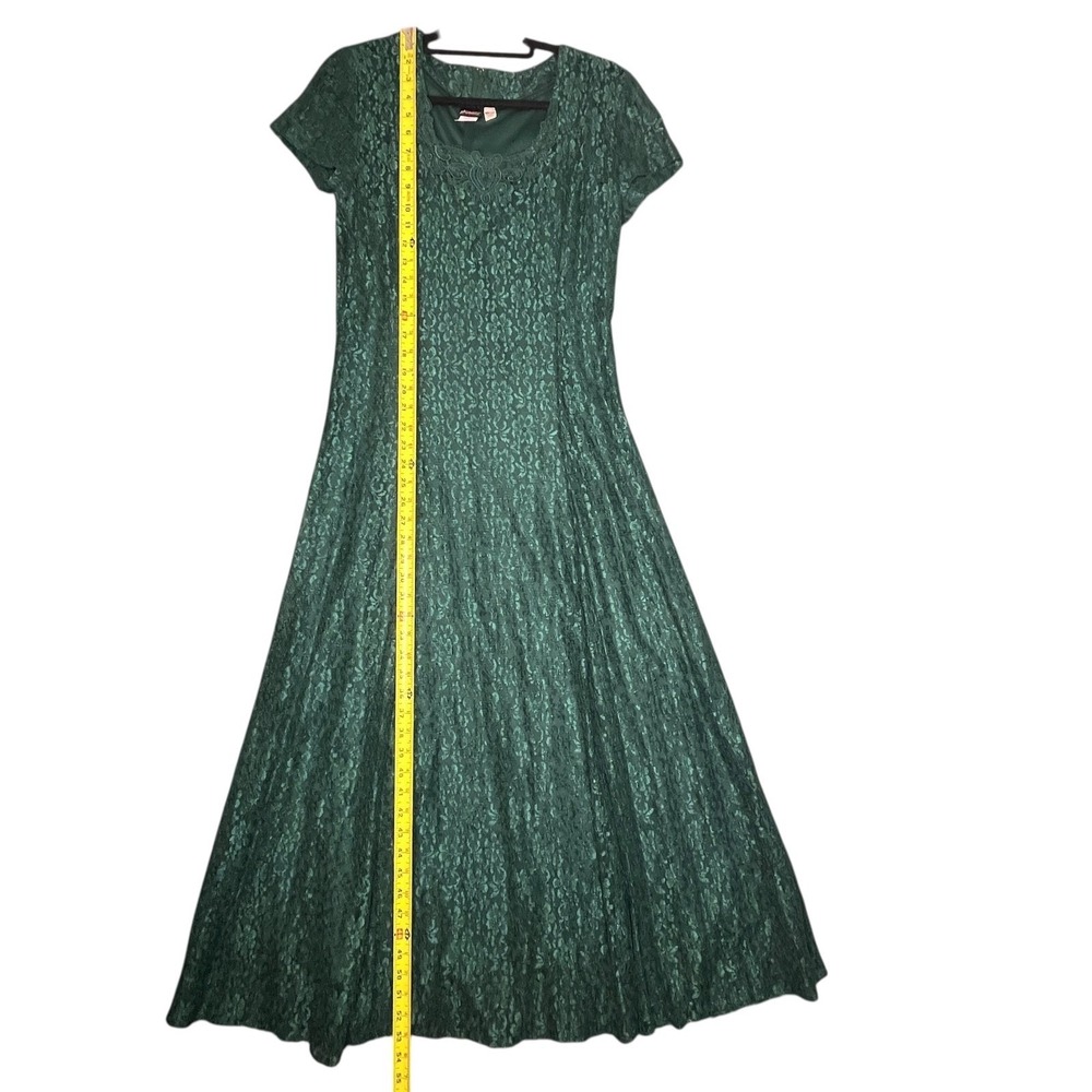 VTG Fredericks of Hollywood Green Lace Dress Corset 11 Fairy Grunge Whimsigoth - Picture 6 of 16